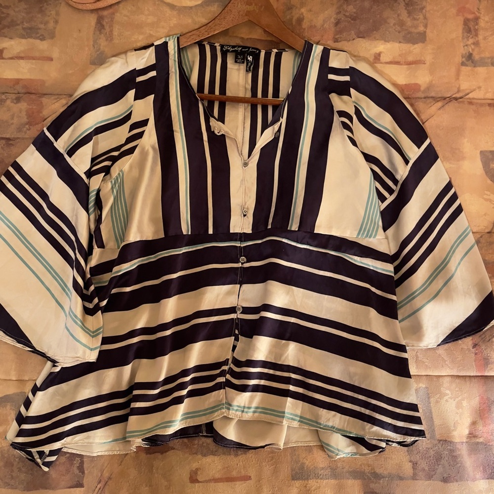 Elizabeth and James Silk Striped Blouse for Bergdorf